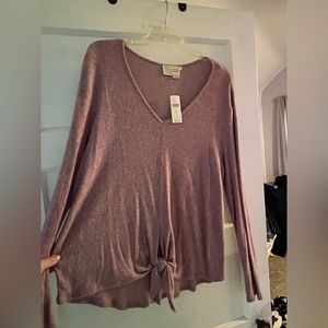 Saturday Sunday by Anthro cozy V-Neck in Mauve color